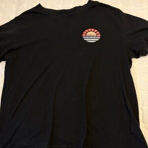 Hurley Black Tee with Red and Gray Graphic